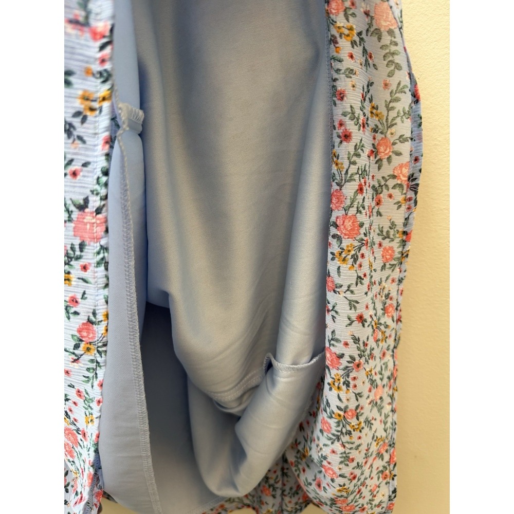 Altar'd State Blue Pink Floral Ruffle Layered Dress Size 8 - Picture 3 of 9